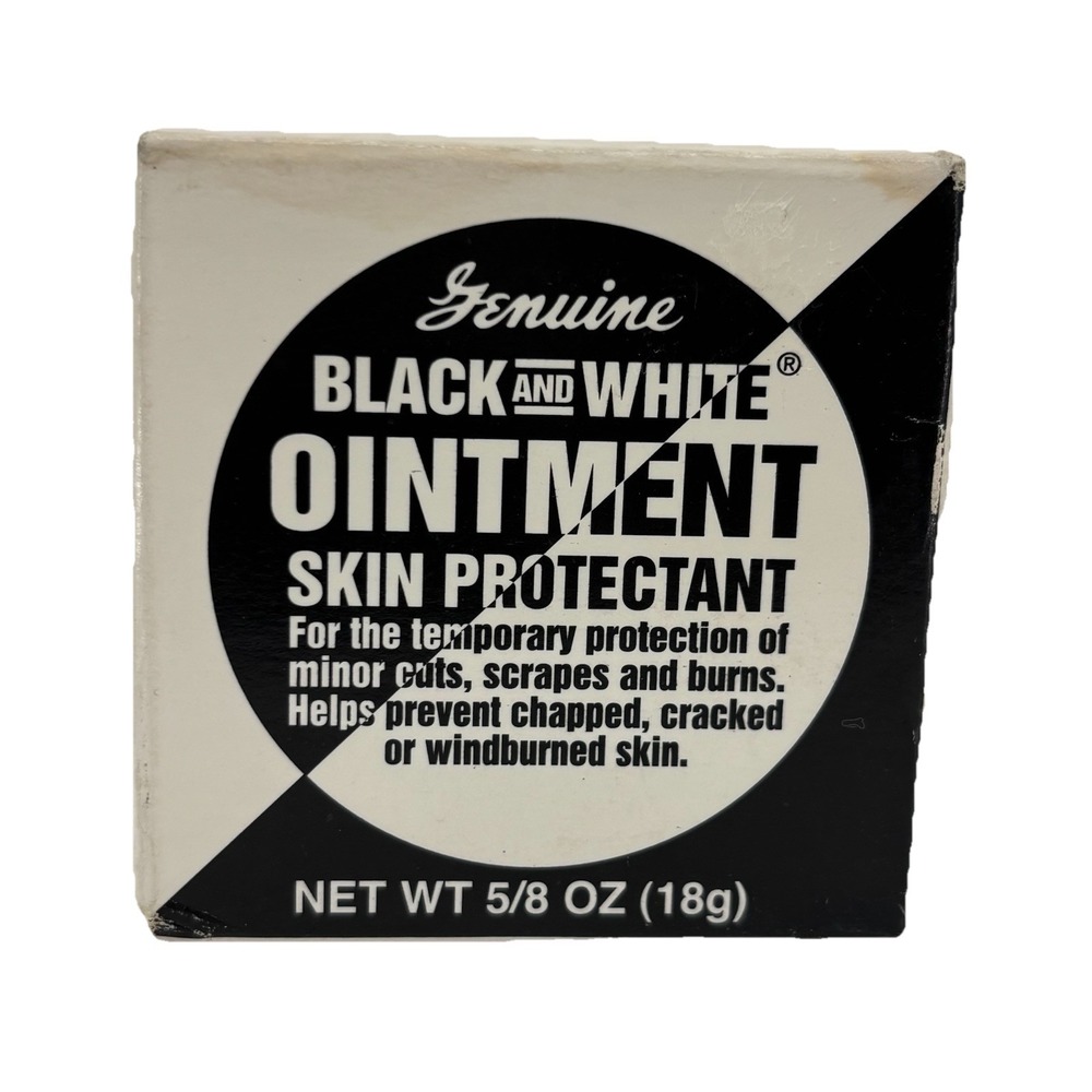Geniune Black & White Ointment Skin Protectant 5/8 oz 18g Vintage NOS USA Travel